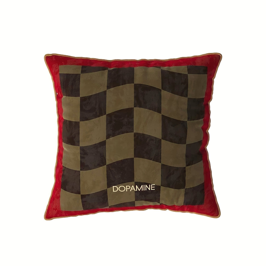 ウェーブブロックチェッククッション