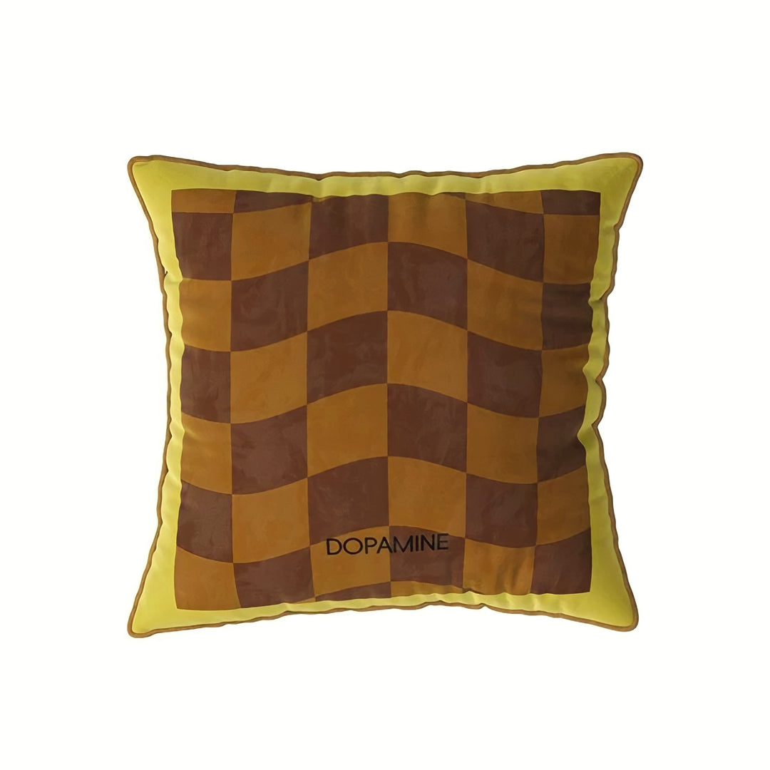 ウェーブブロックチェッククッション