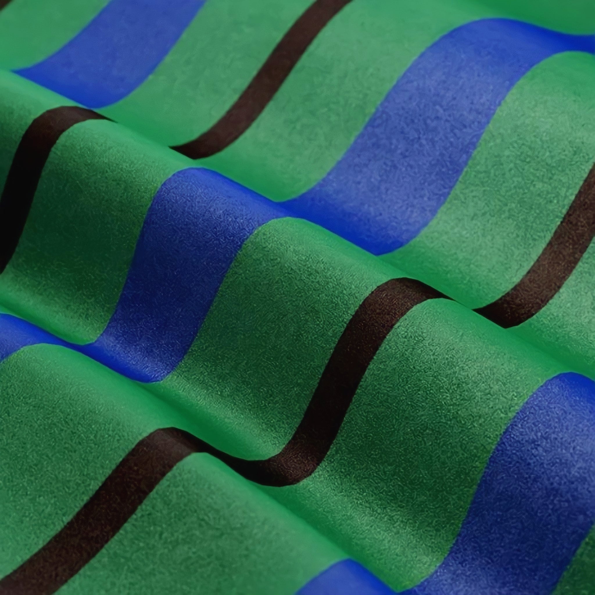 レトロウェーブストライプソファシートクッション　グリーン