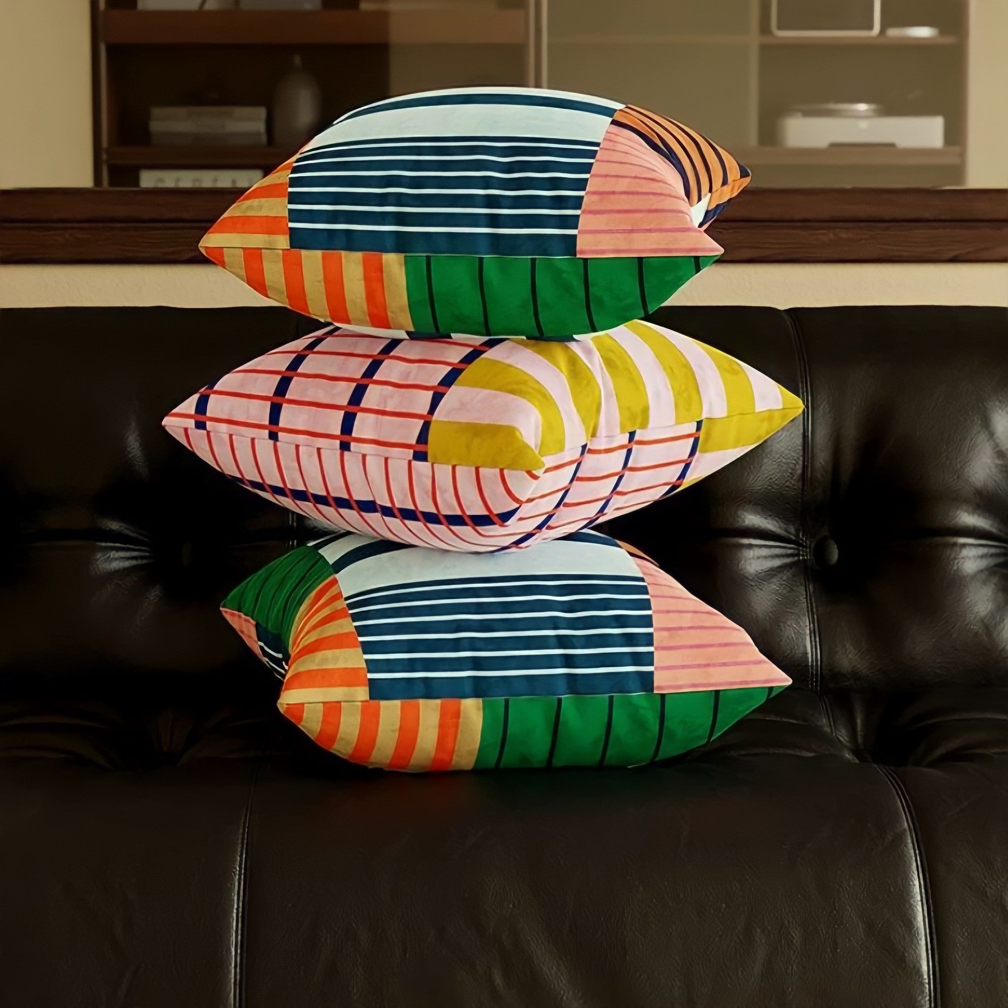 Geometric Line Cushion