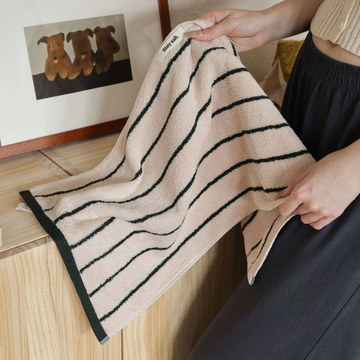 コットンコントラストラインタオル