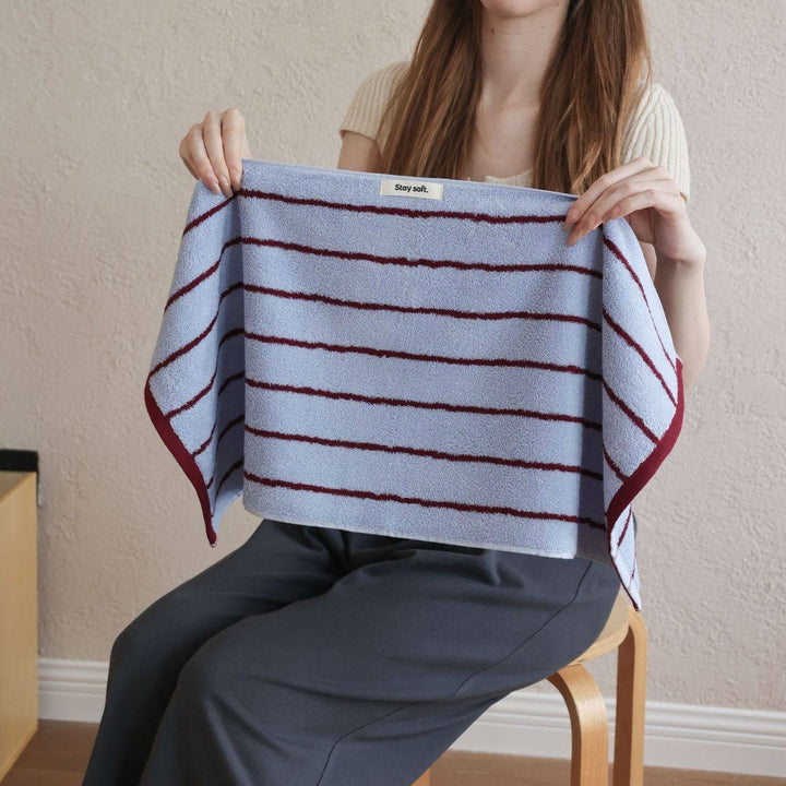 コットンコントラストラインタオル