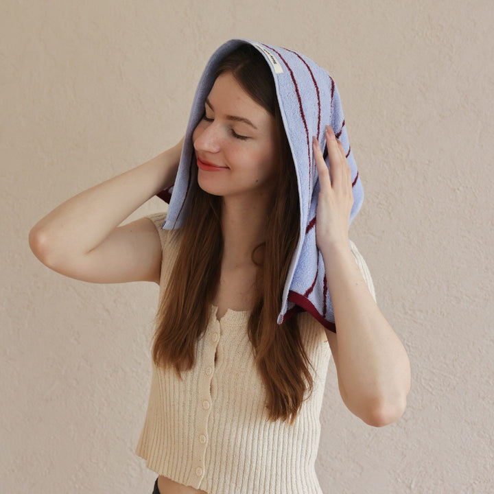 コットンコントラストラインタオル