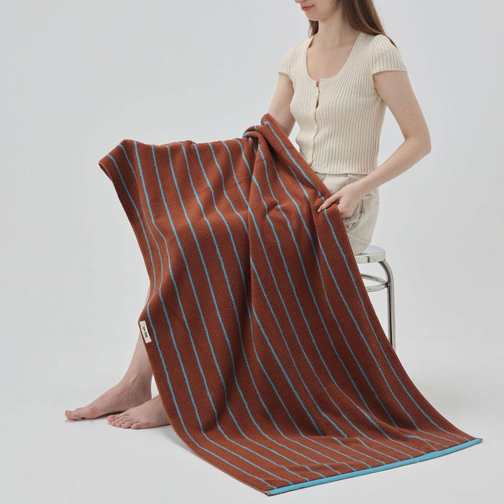 コットンコントラストラインタオル