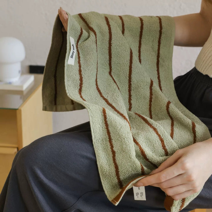 コットンコントラストラインタオル