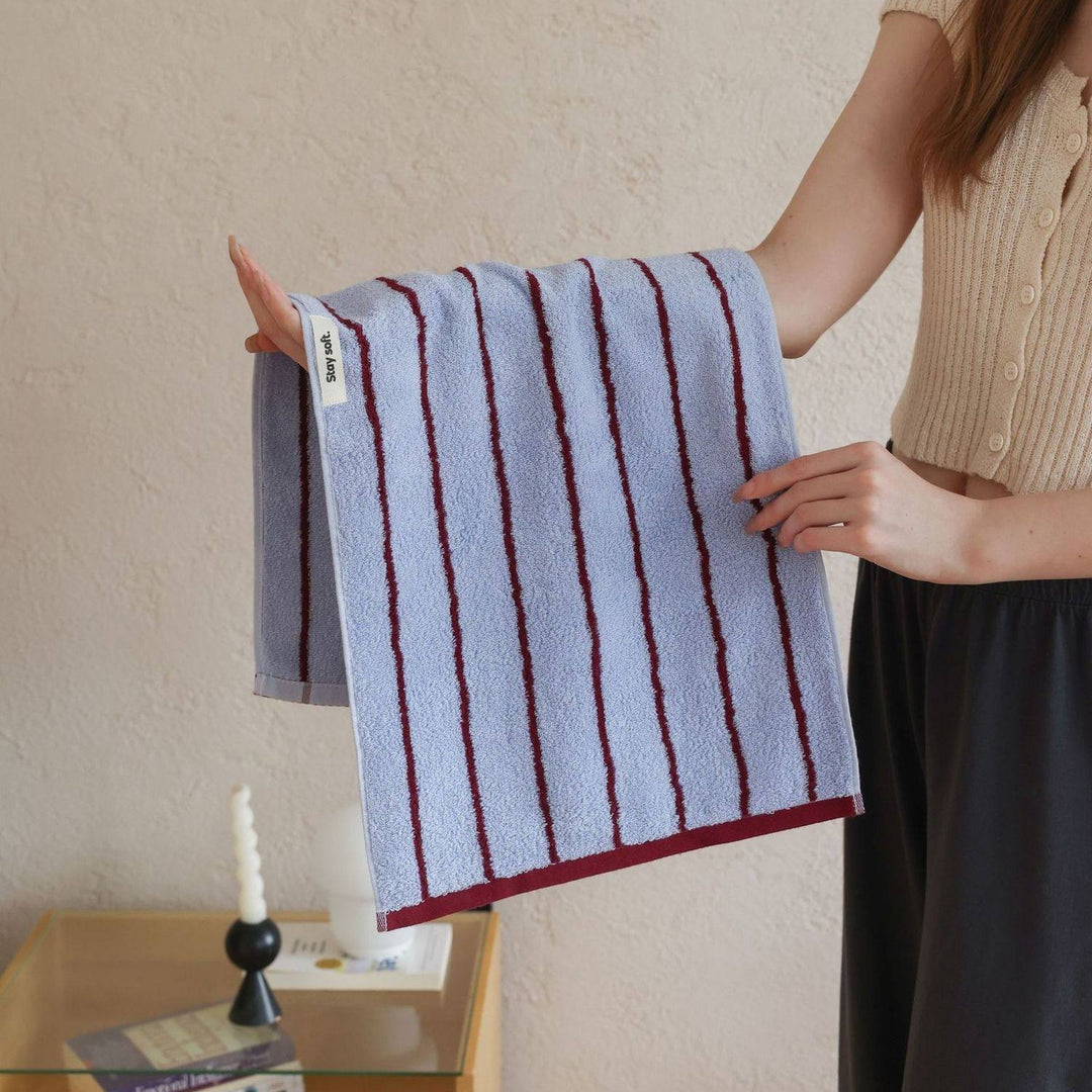 コットンコントラストラインタオル