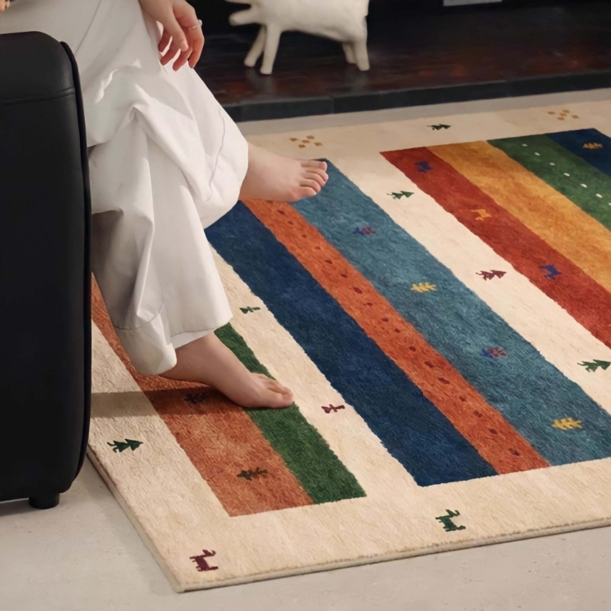 フォークロアボーダーラグ