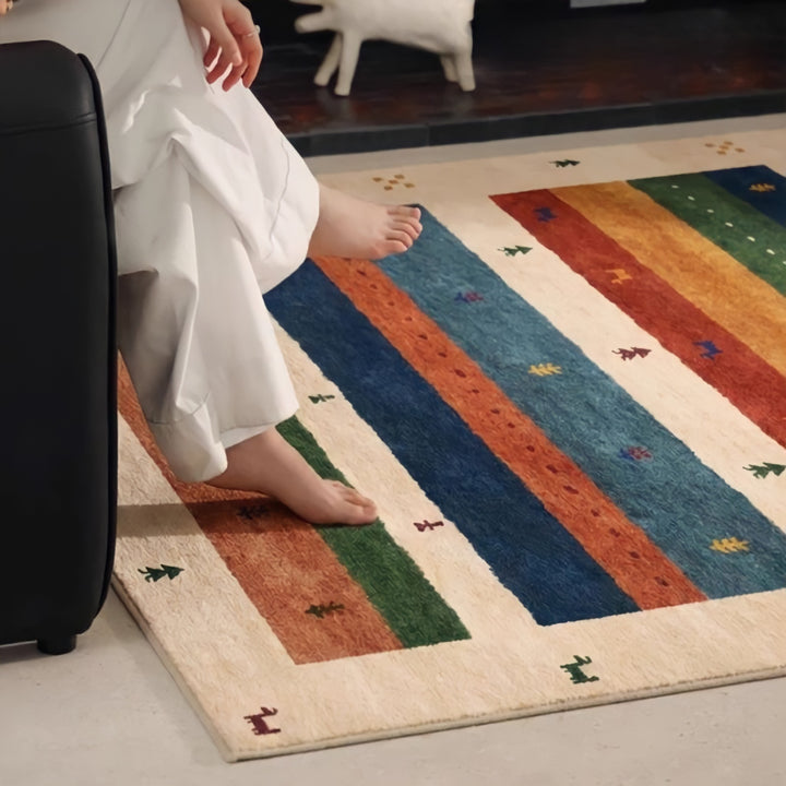 フォークロアボーダーラグ