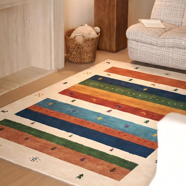 フォークロアボーダーラグ