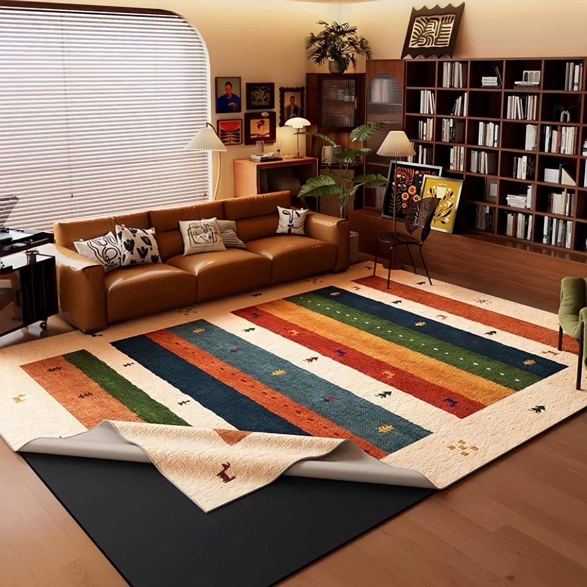 フォークロアボーダーラグ