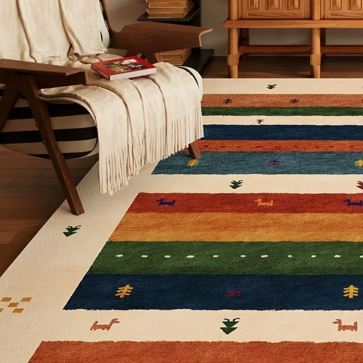 フォークロアボーダーラグ