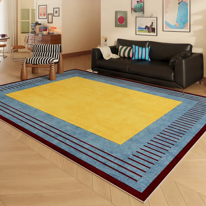 センターイエローアートラグ