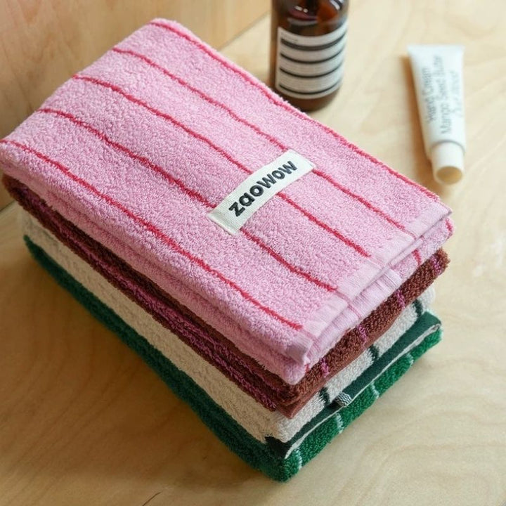 コントラストカラーストライプタオル