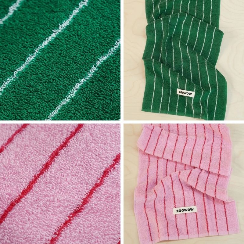 コントラストカラーストライプタオル