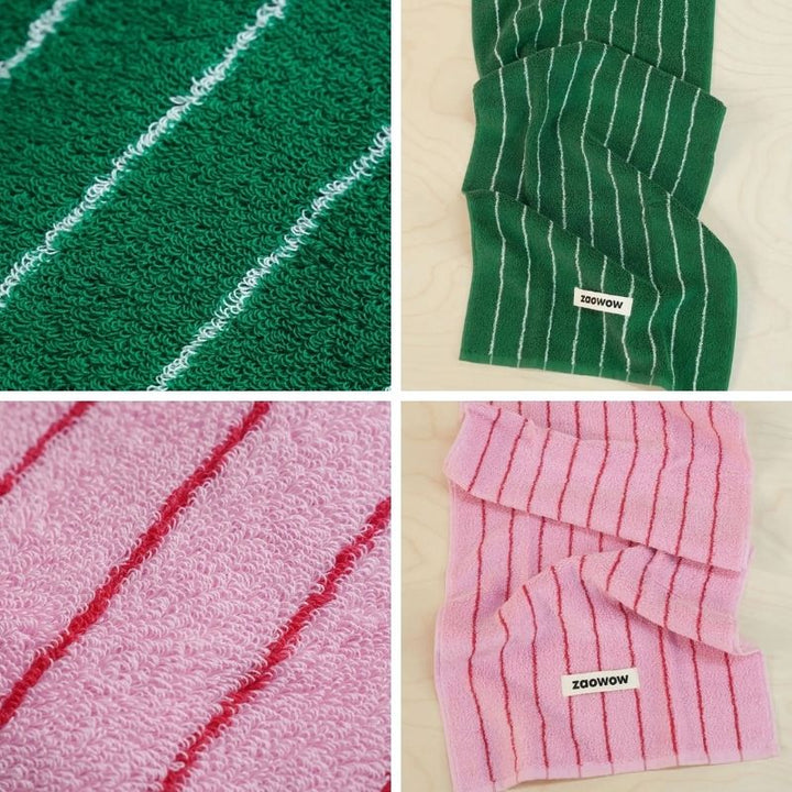 コントラストカラーストライプタオル