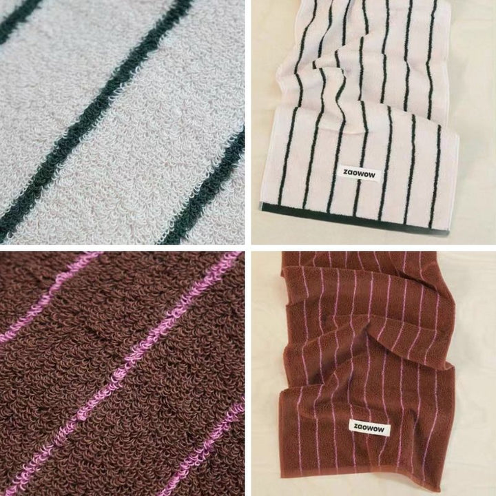 コントラストカラーストライプタオル