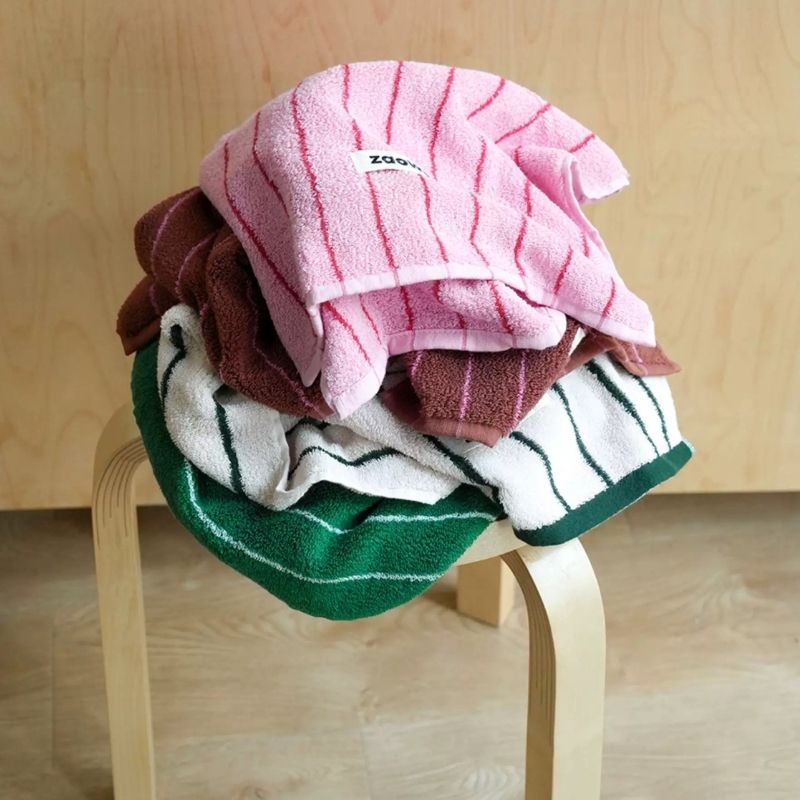 コントラストカラーストライプタオル