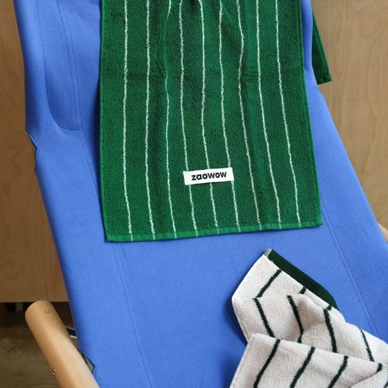 コントラストカラーストライプタオル