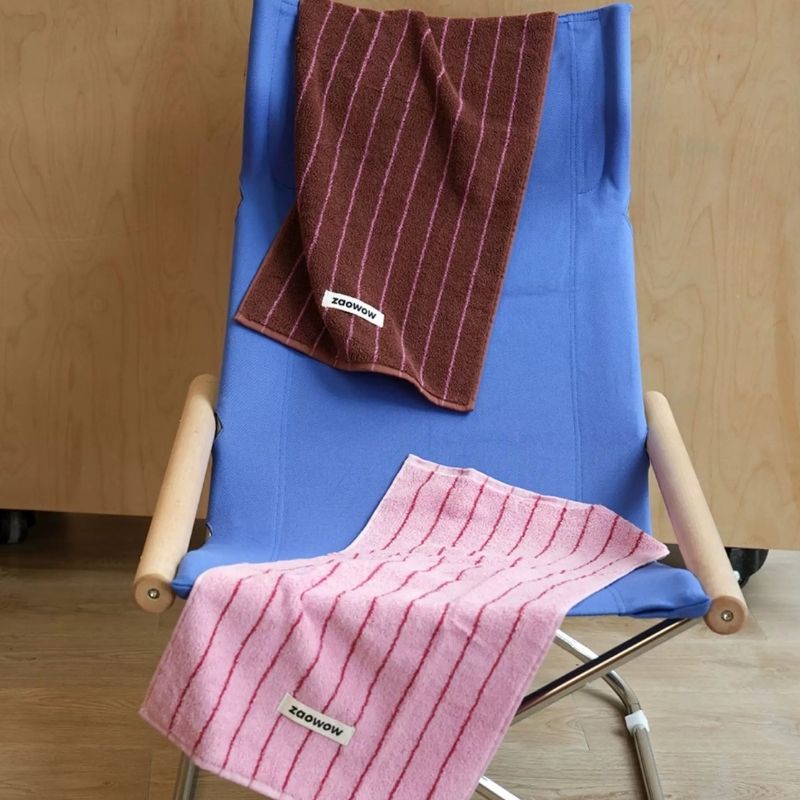 コントラストカラーストライプタオル