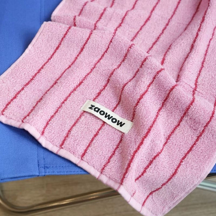 コントラストカラーストライプタオル