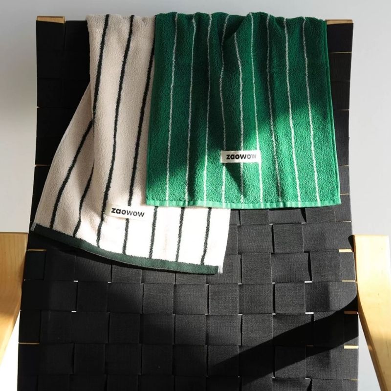 コントラストカラーストライプタオル