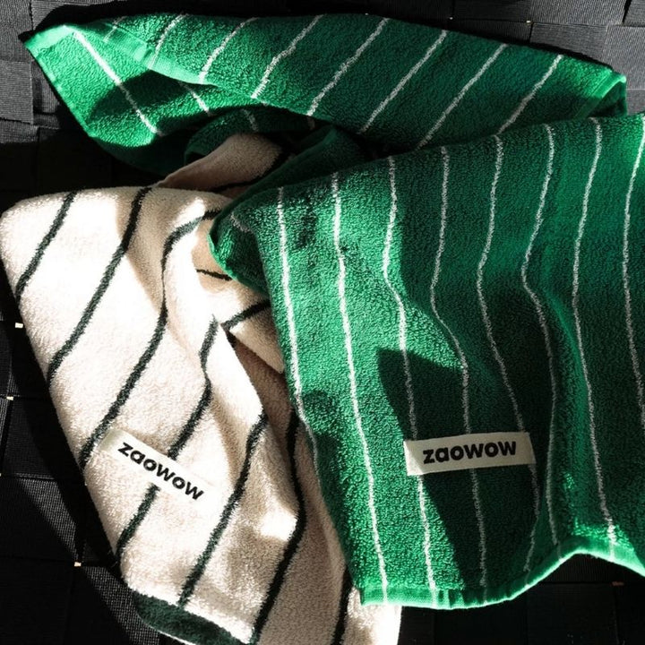 コントラストカラーストライプタオル