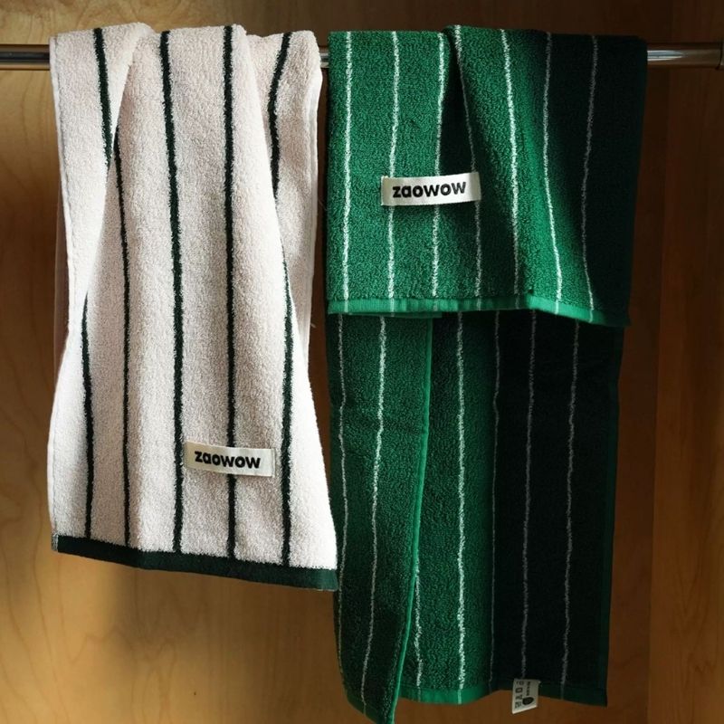 コントラストカラーストライプタオル