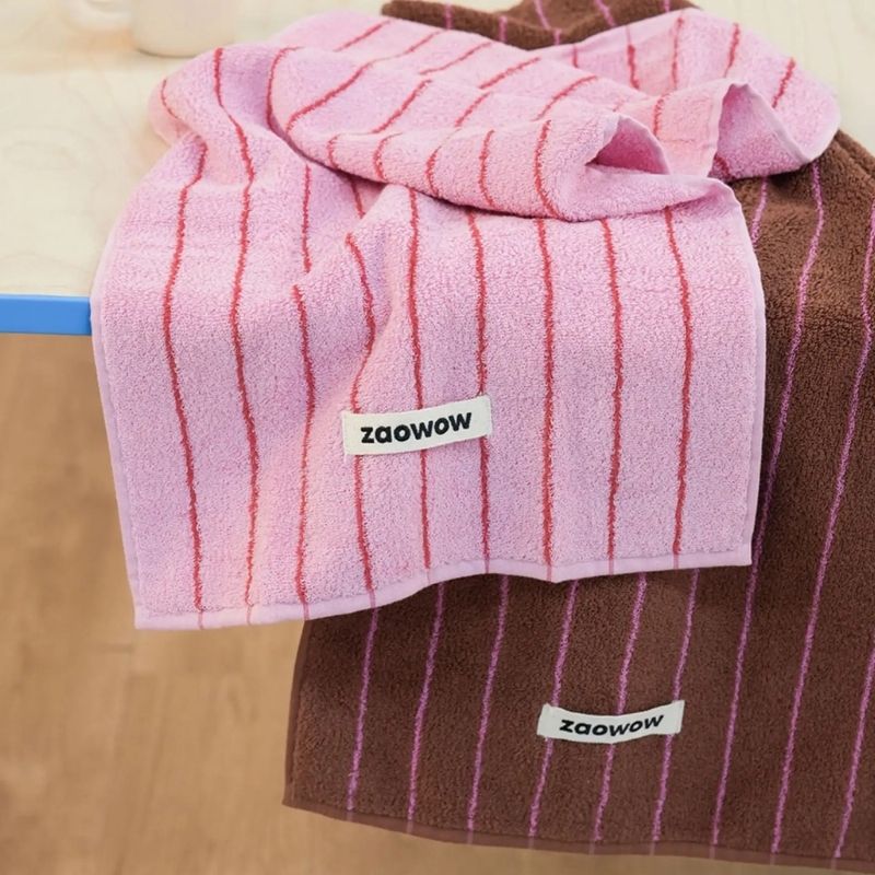 コントラストカラーストライプタオル