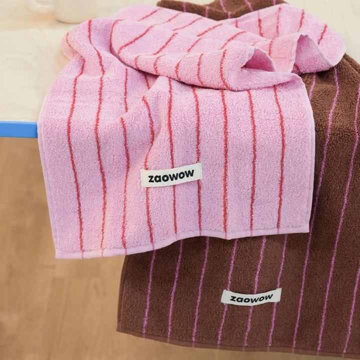 コントラストカラーストライプタオル