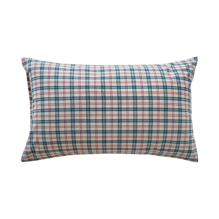 ピュアコットンチェック柄寝具カバー レッド