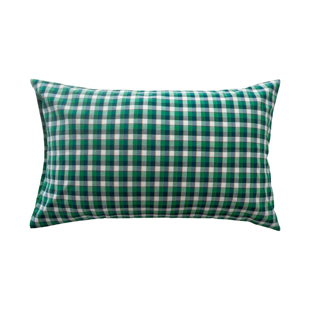 ピュアコットンチェック柄寝具カバー グリーン