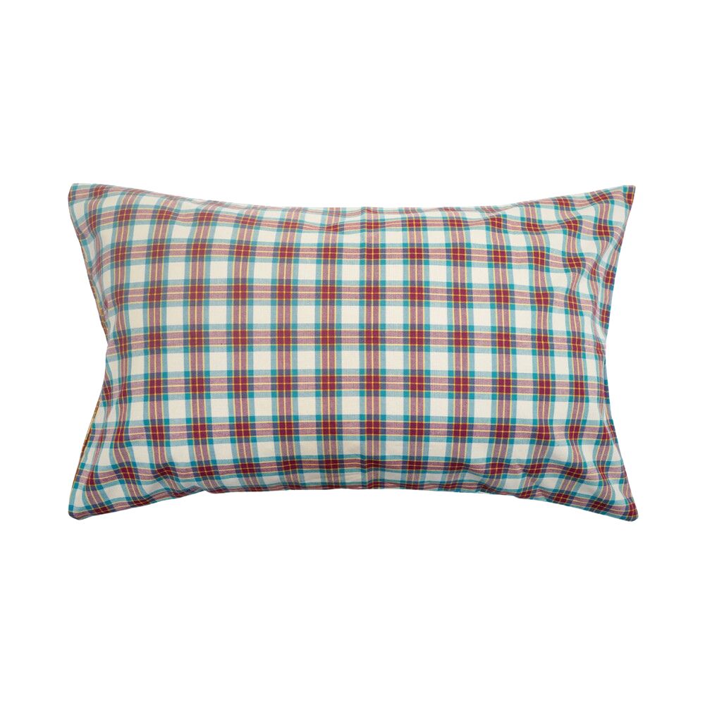 ピュアコットンチェック柄寝具カバー ベリーワイン