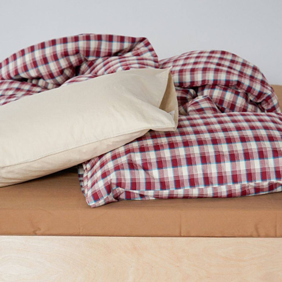 ピュアコットンチェック柄寝具カバー ベリー
