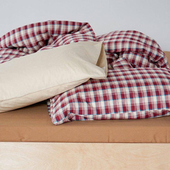 ピュアコットンチェック柄寝具カバー ベリー