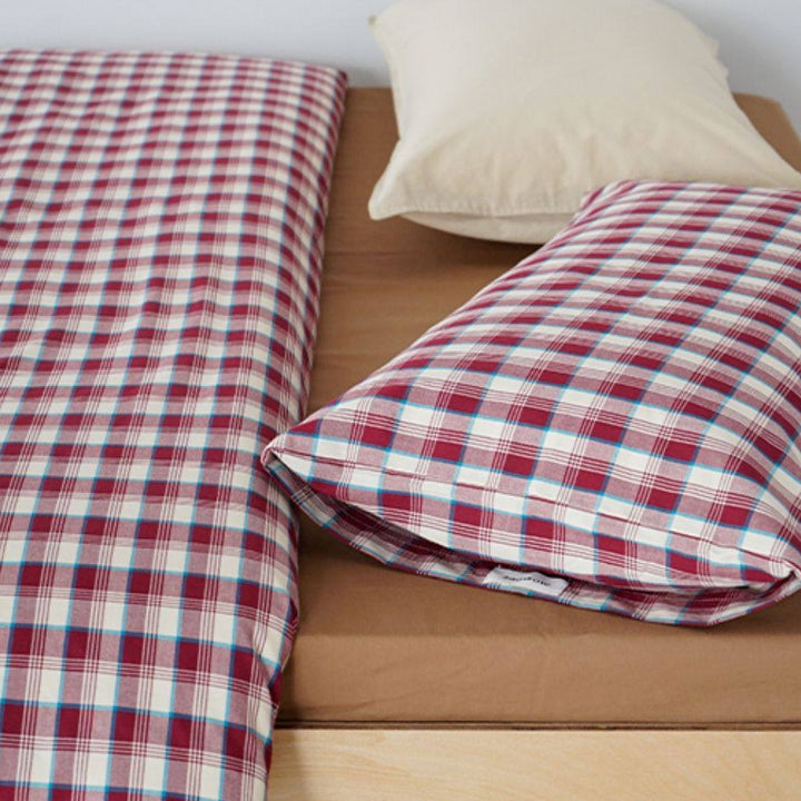 ピュアコットンチェック柄寝具カバー ベリー