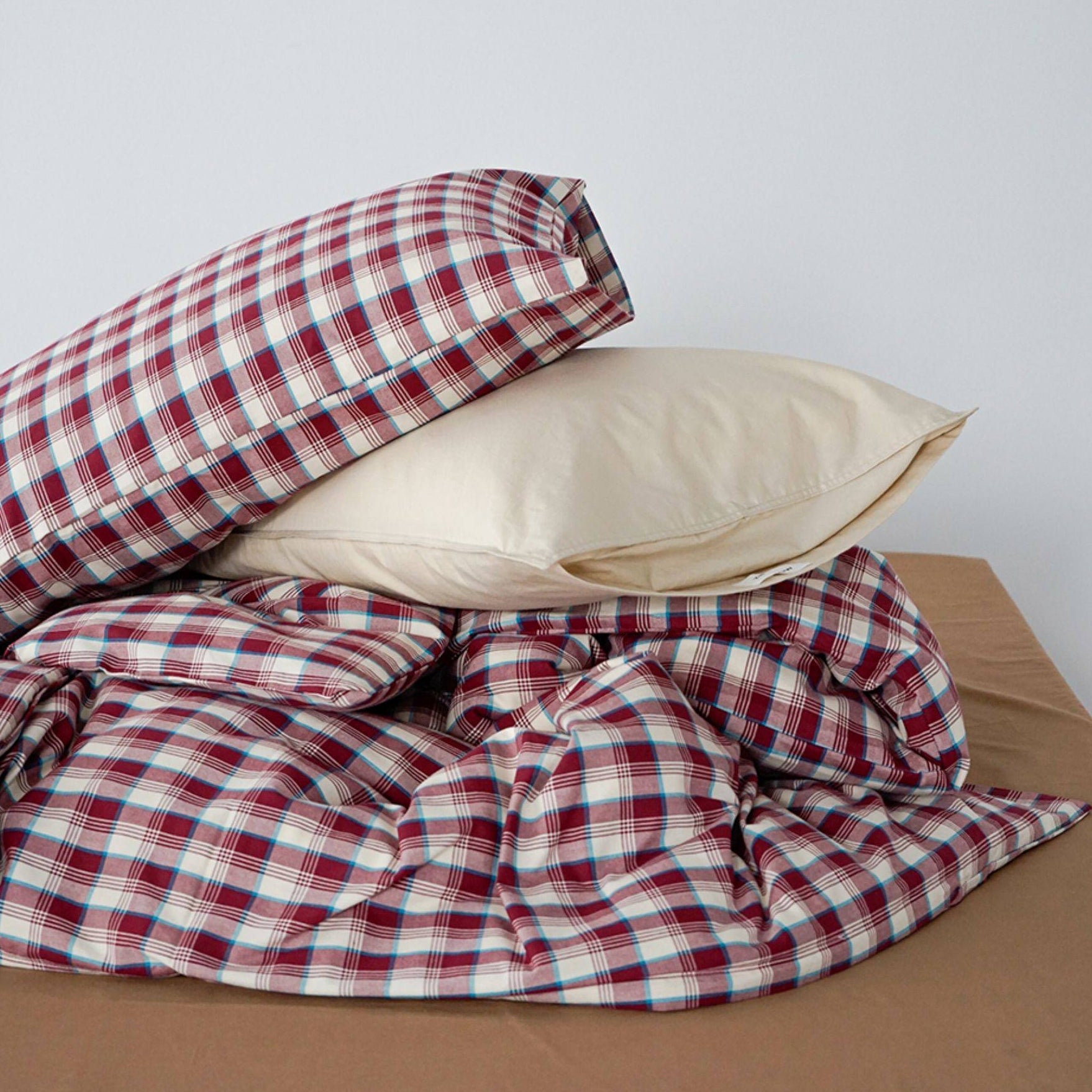 ピュアコットンチェック柄寝具カバー ベリー