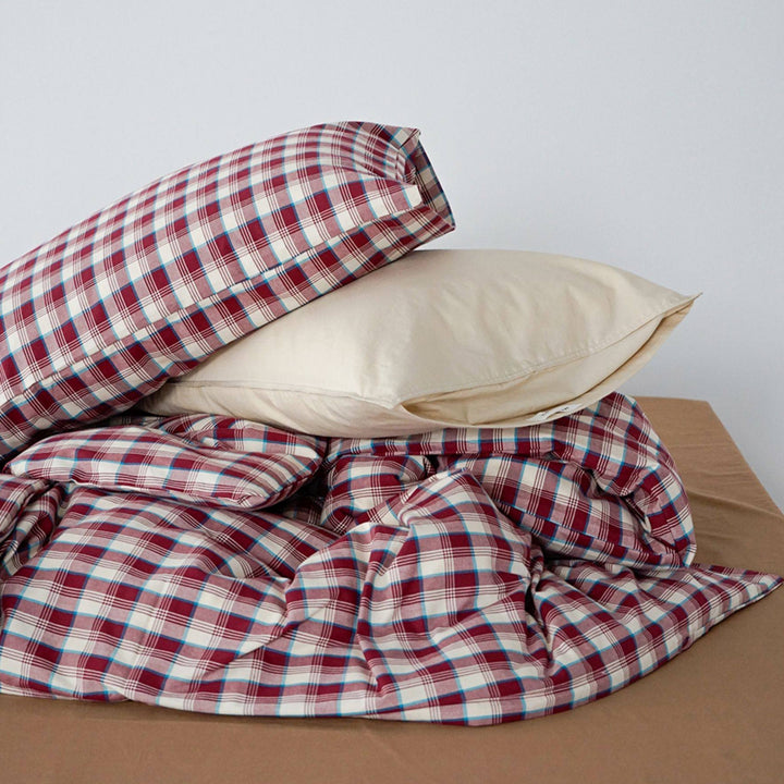 ピュアコットンチェック柄寝具カバー ベリー
