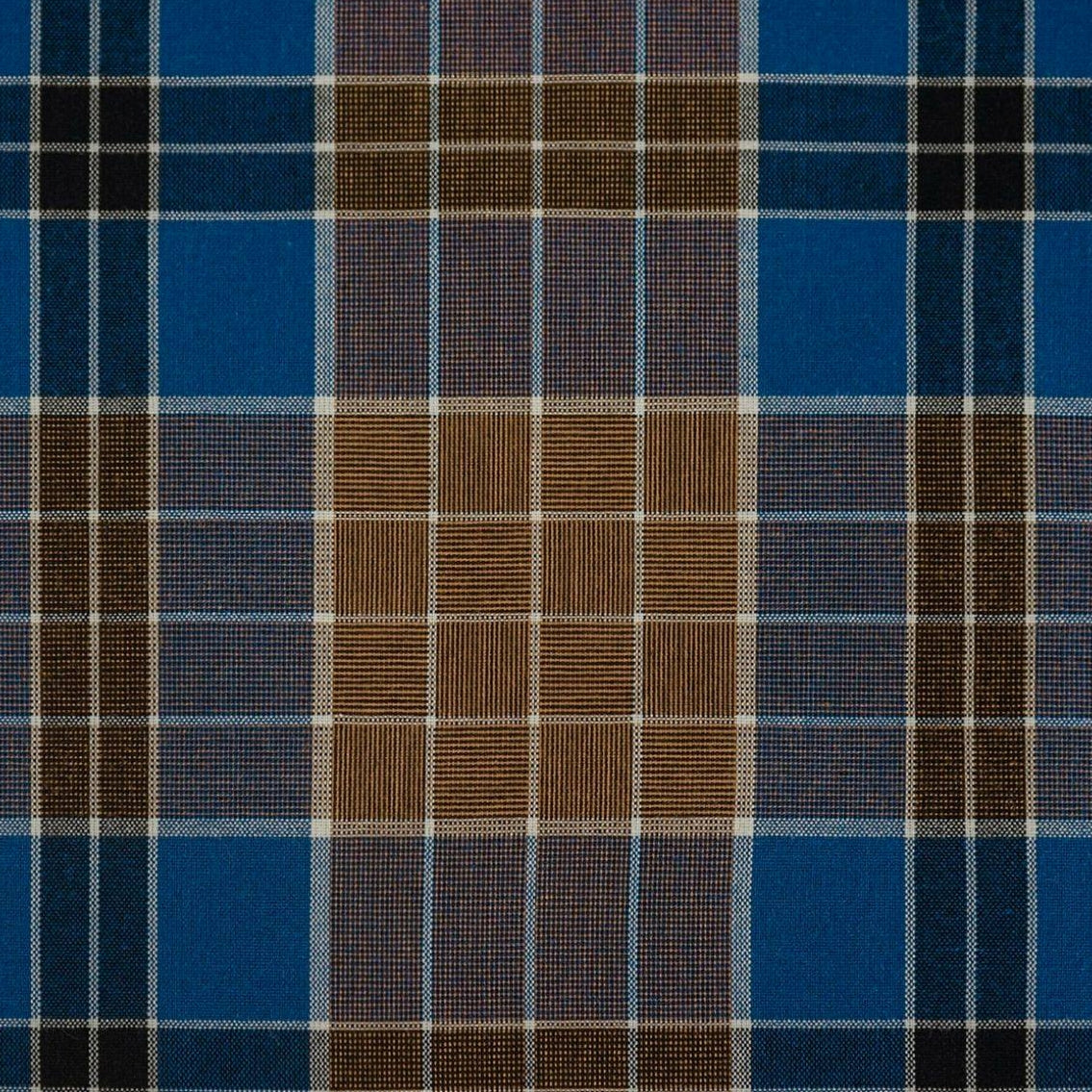 ピュアコットンチェック柄寝具カバー ブラウンブルー