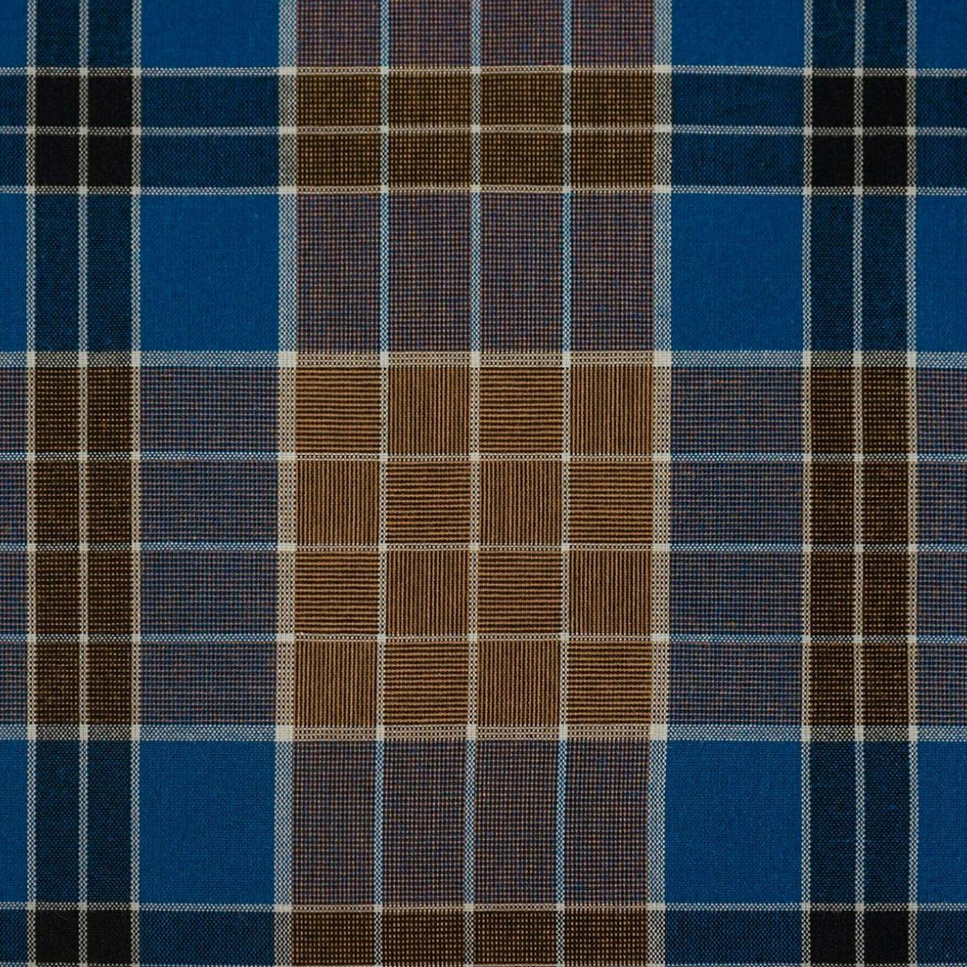 ピュアコットンチェック柄寝具カバー ブラウンブルー