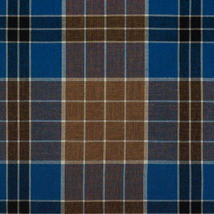 ピュアコットンチェック柄寝具カバー ブラウンブルー