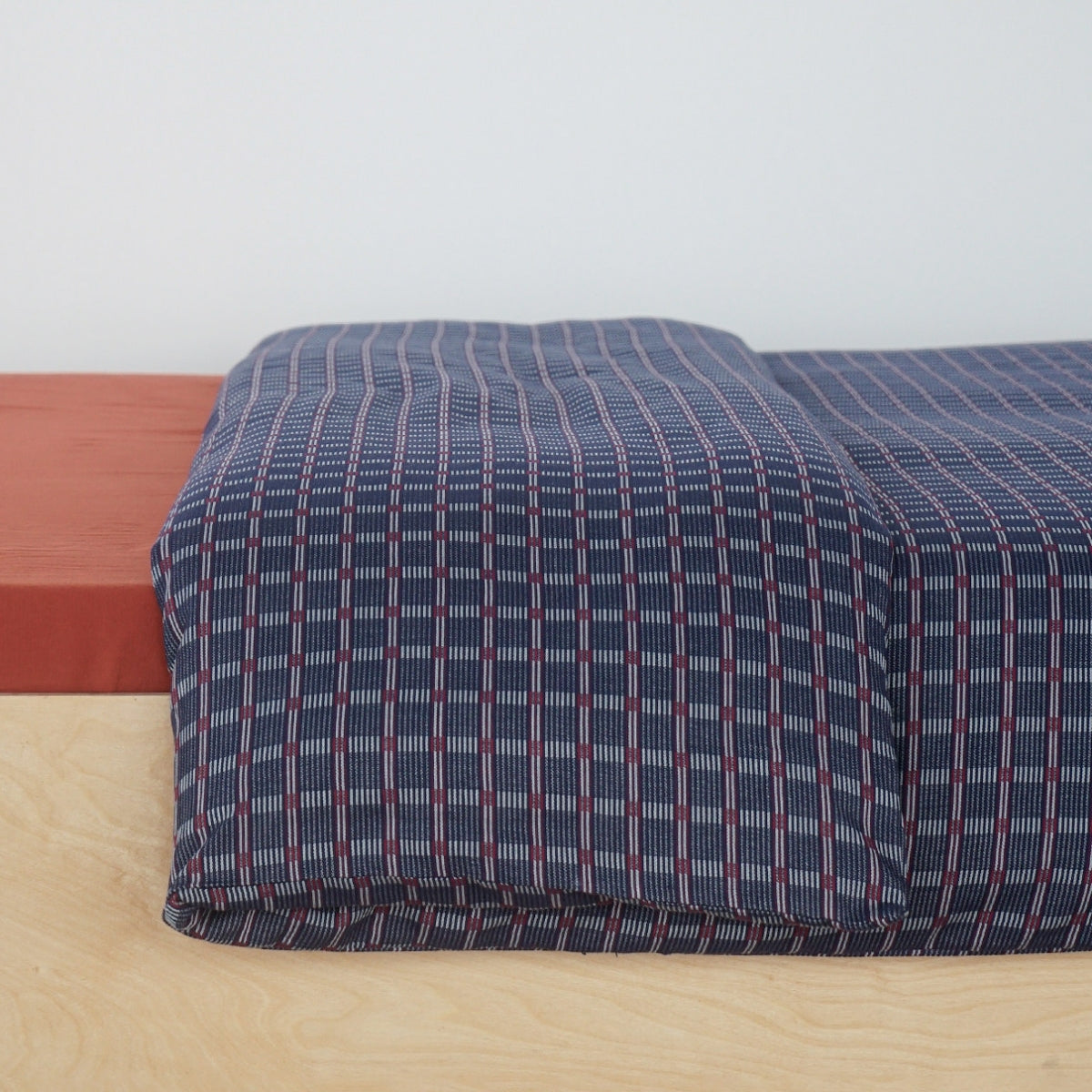ピュアコットンチェック柄寝具カバー ネイビー