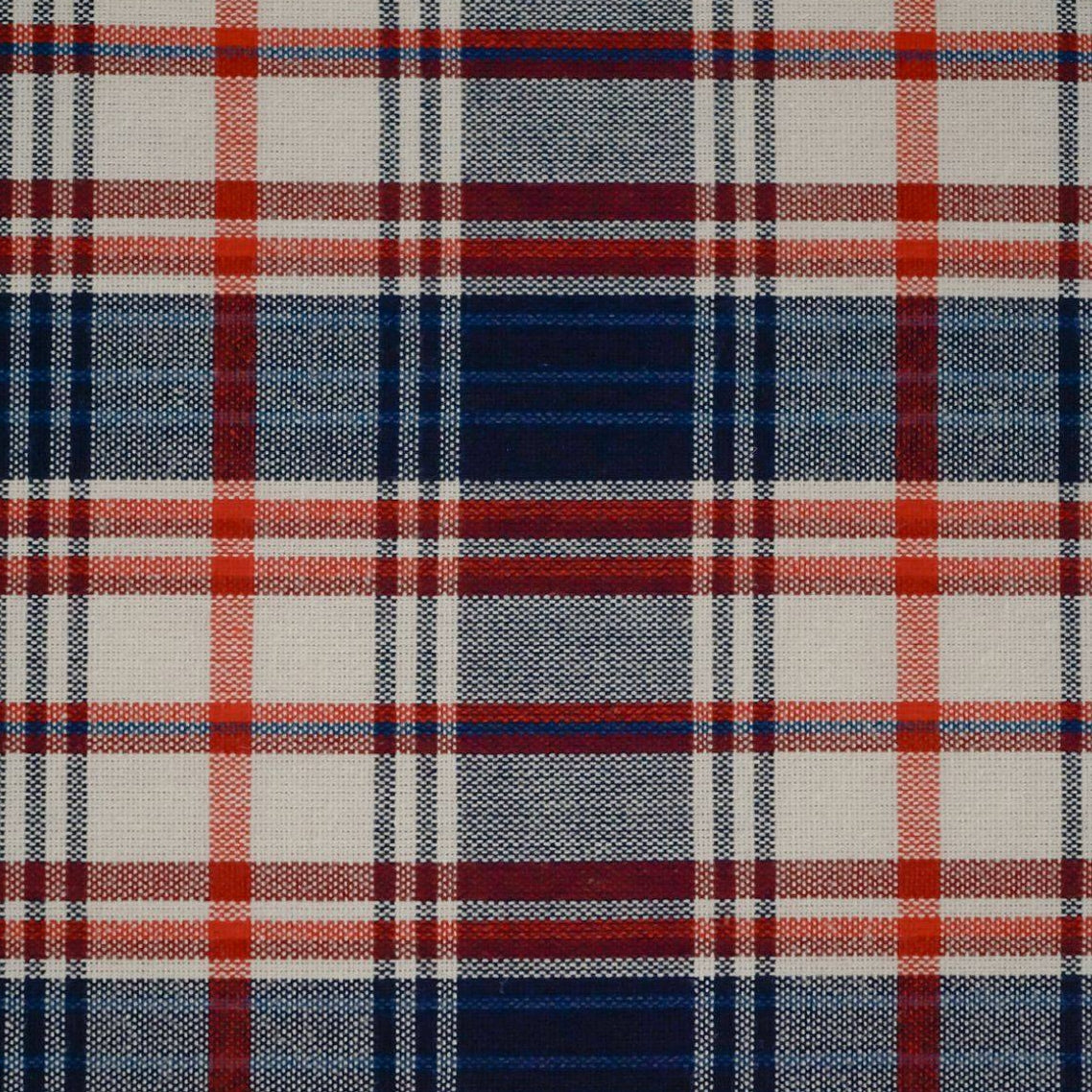 ピュアコットンチェック柄寝具カバー レッドネイビー