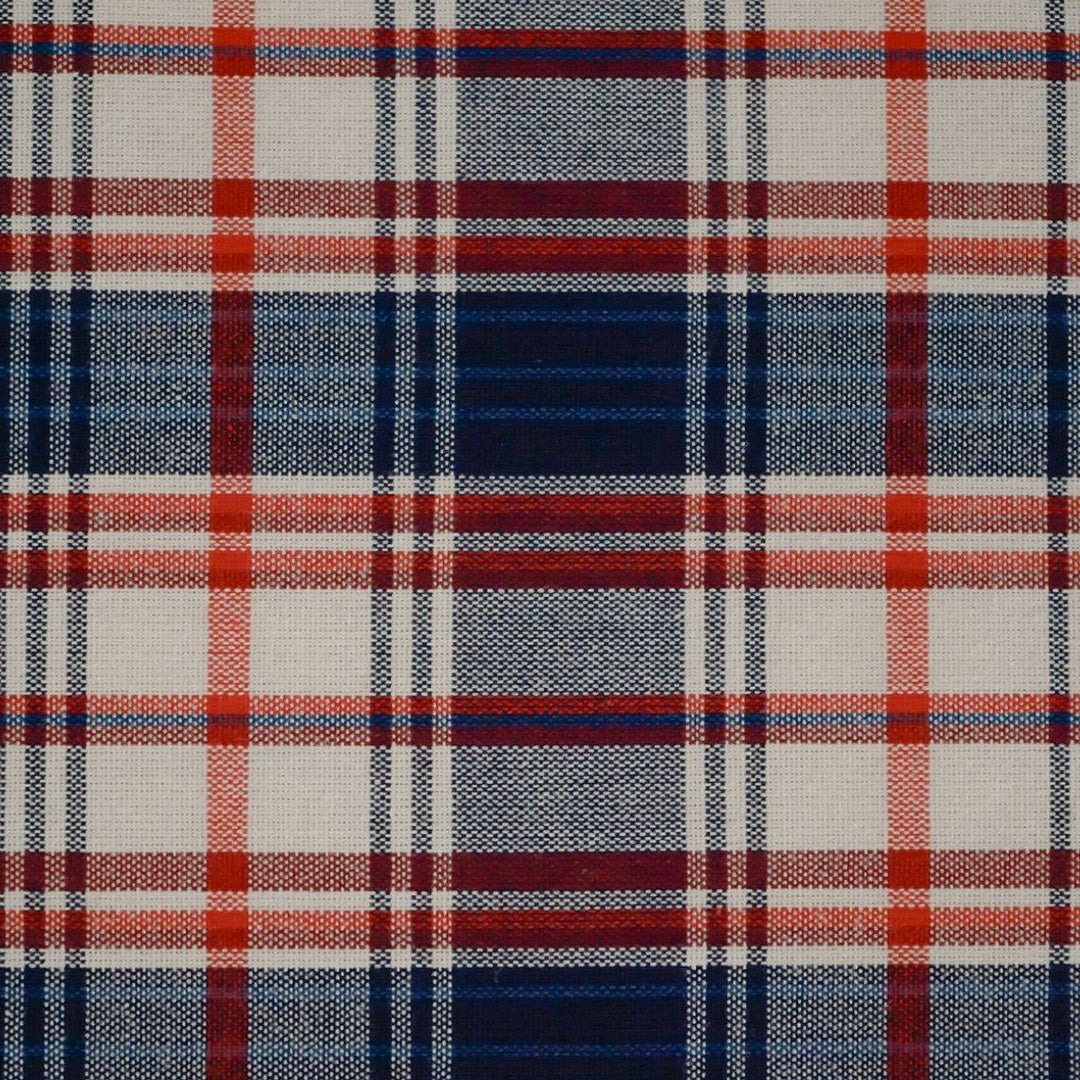 ピュアコットンチェック柄寝具カバー レッドネイビー