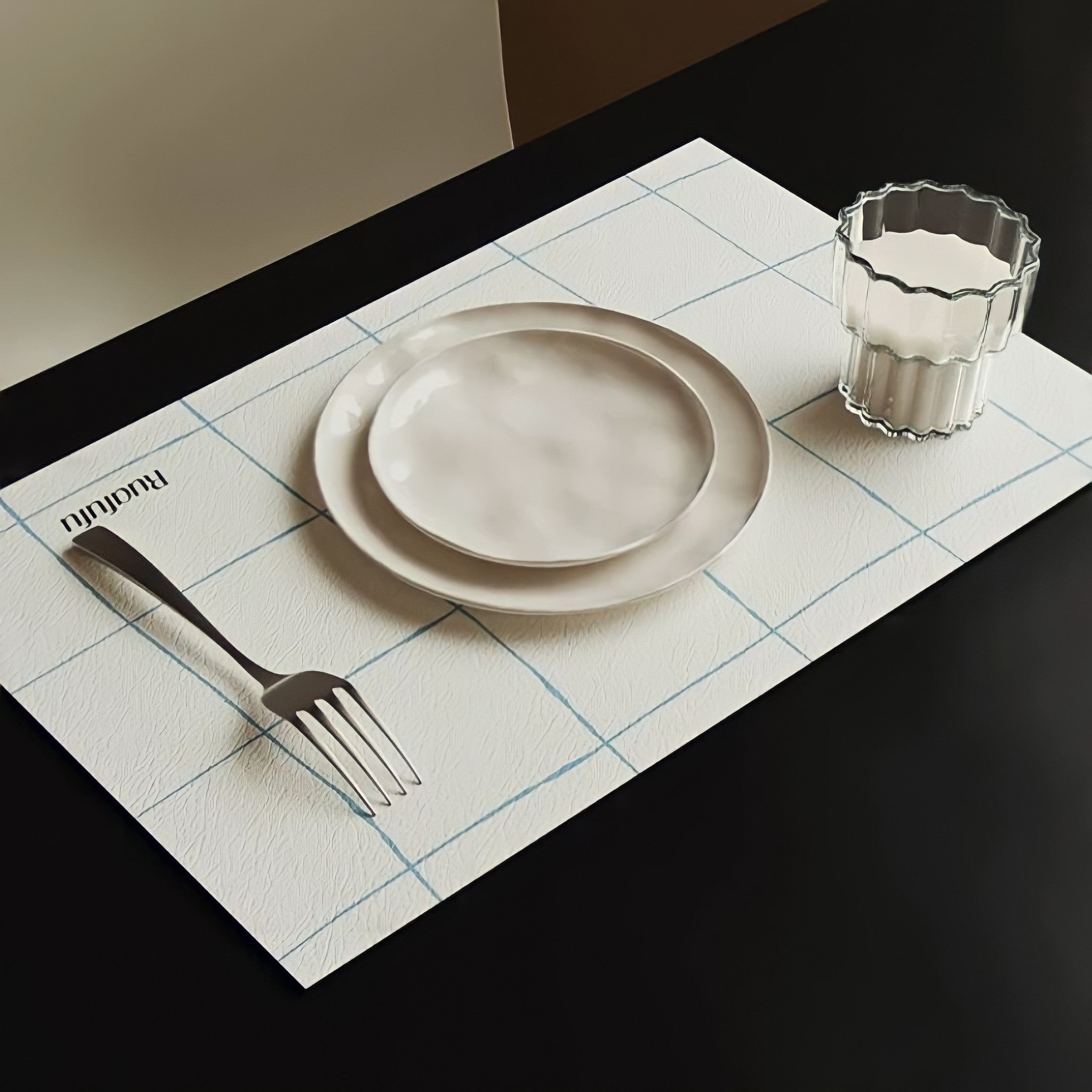 モダンハンドドローインググリッドプレイスマット