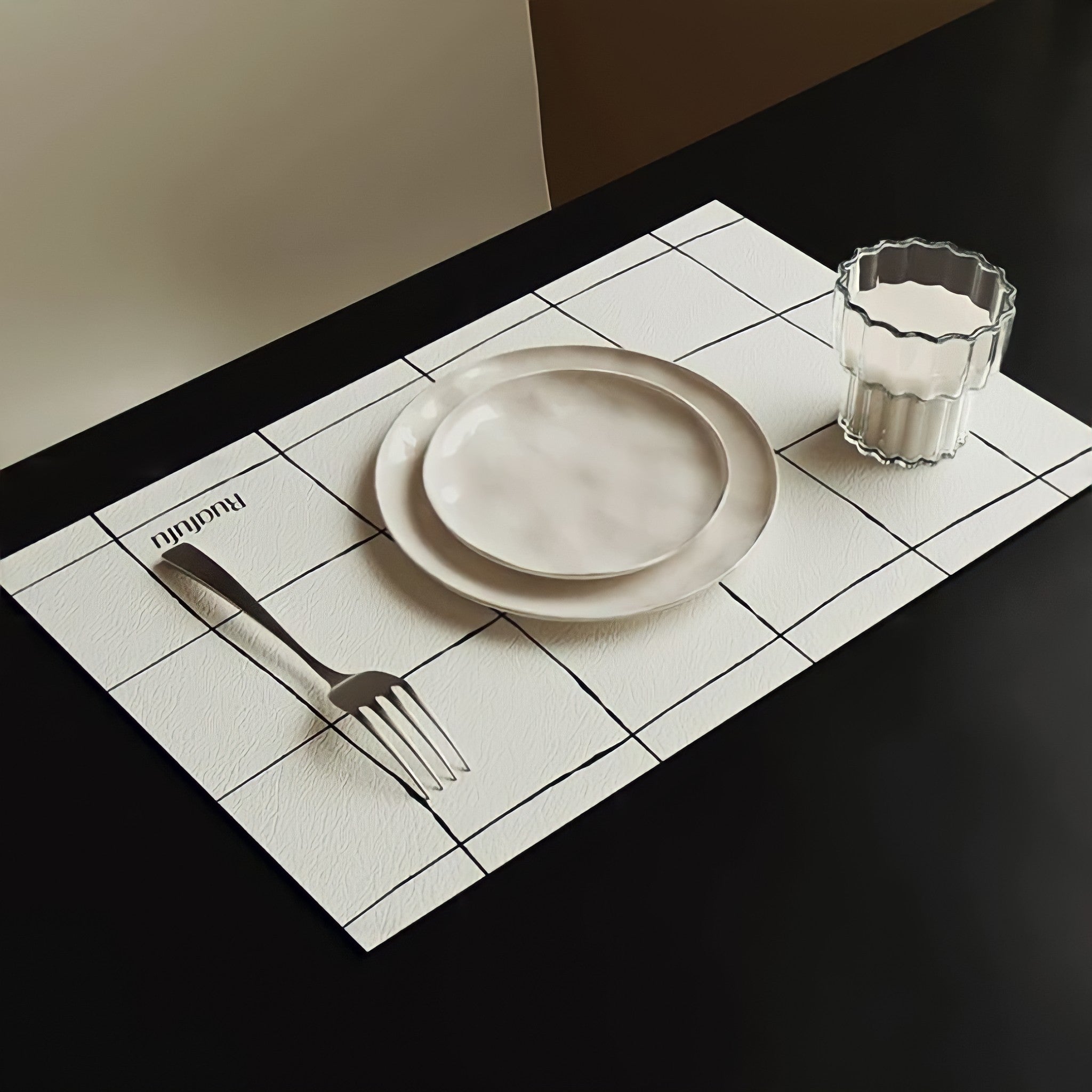 モダンハンドドローインググリッドプレイスマット