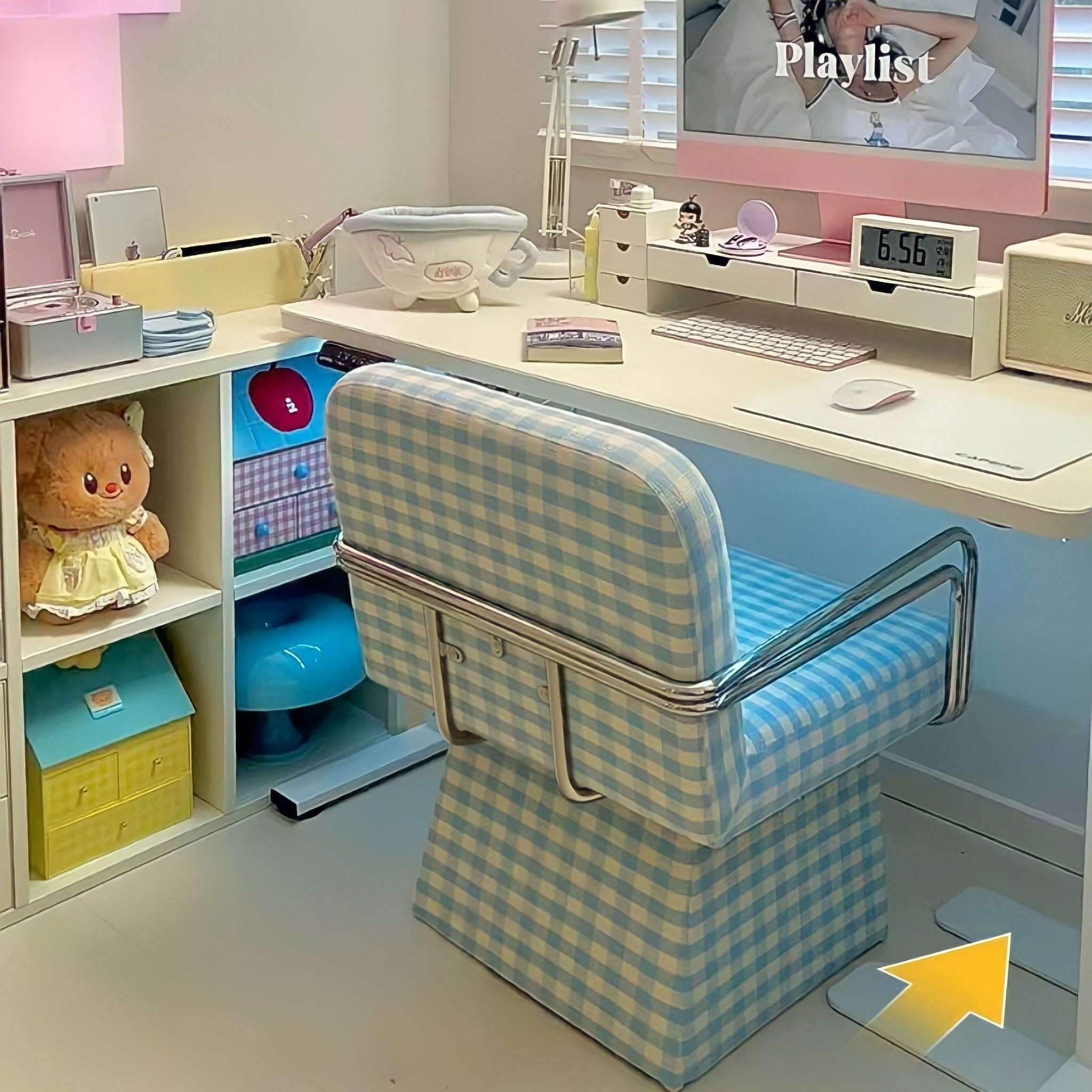 レトロモダンファブリックラウンジチェア