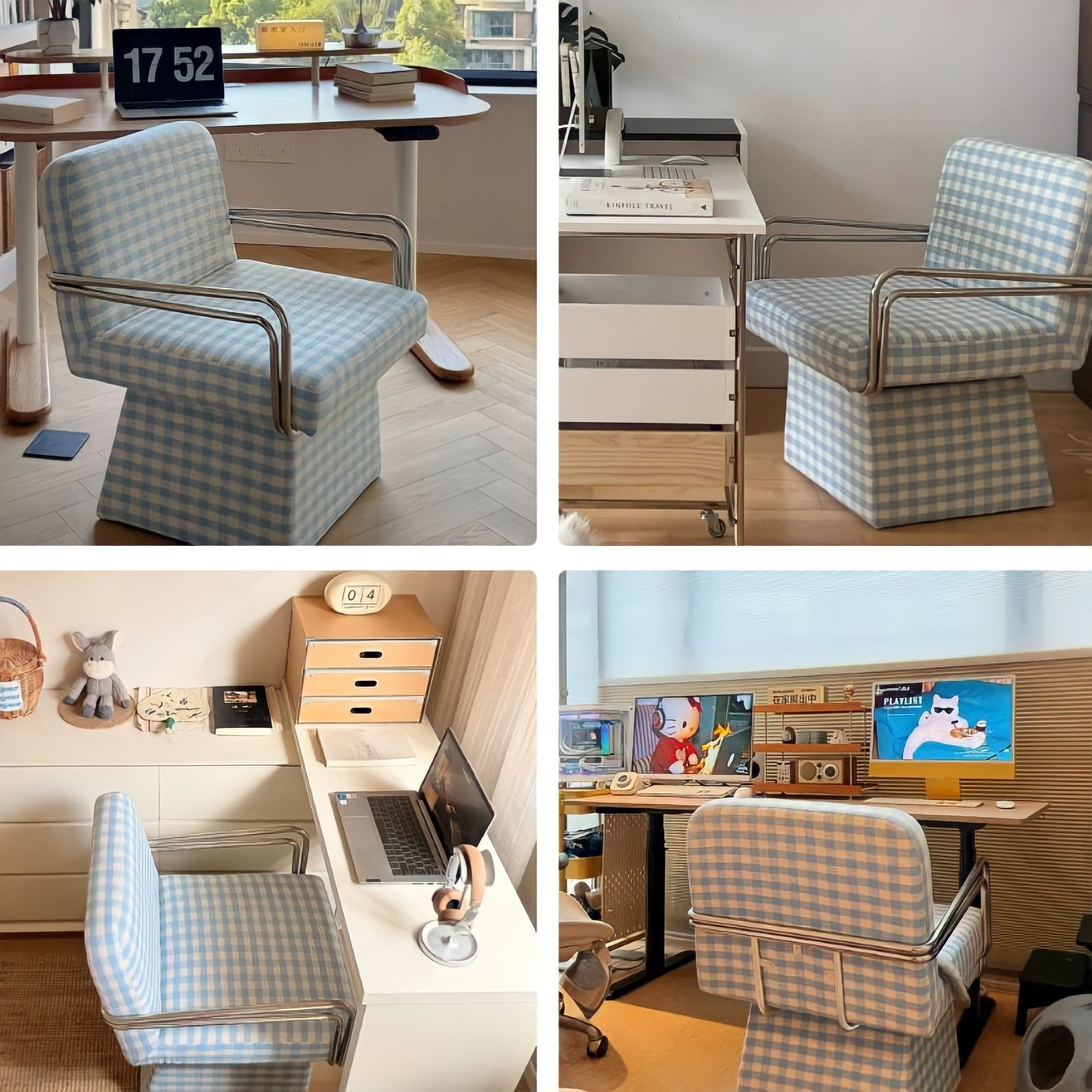 レトロモダンファブリックラウンジチェア