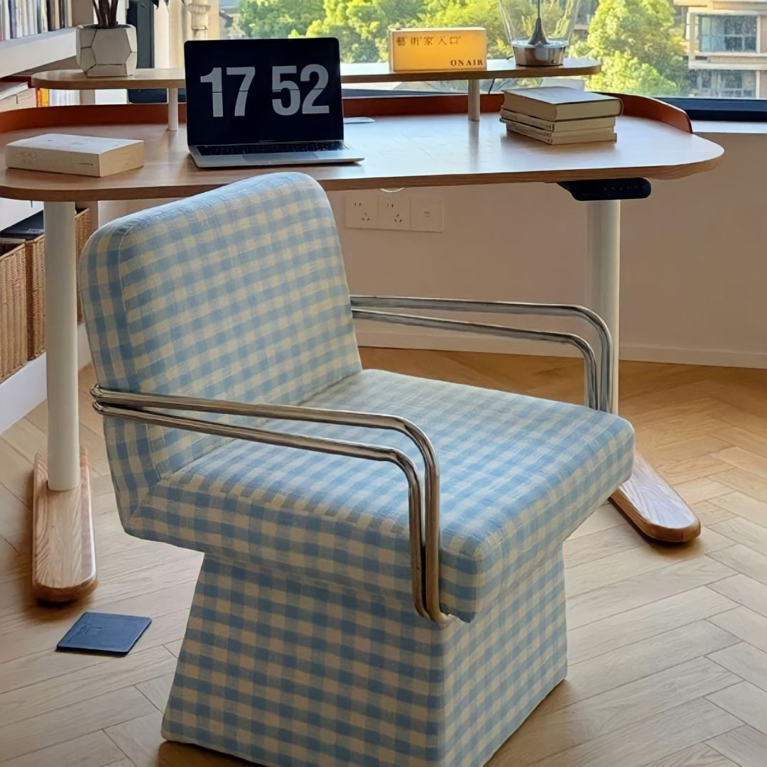 レトロモダンファブリックラウンジチェア