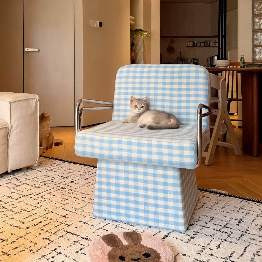 レトロモダンファブリックラウンジチェア