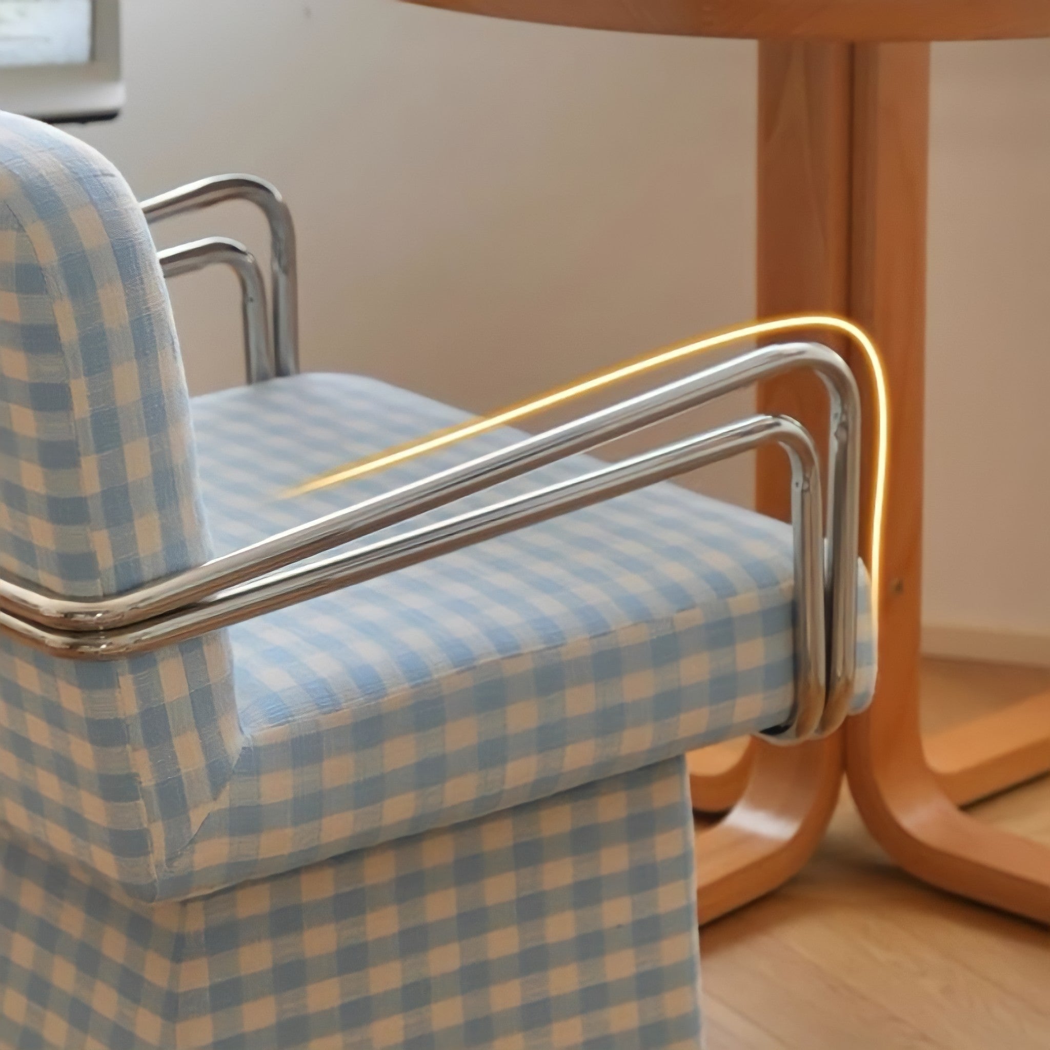 レトロモダンファブリックラウンジチェア